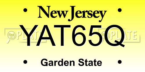 YAT65Q New Jersey License Plate