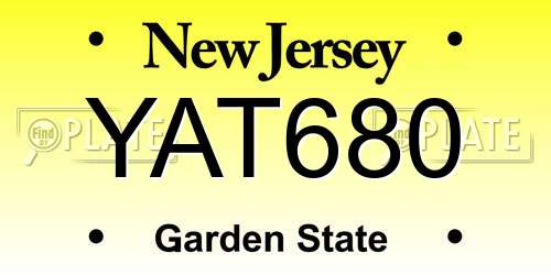 YAT680 New Jersey License Plate