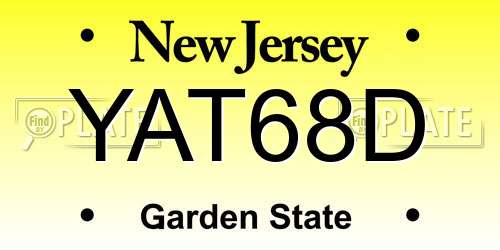 YAT68D New Jersey License Plate