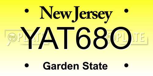 YAT68O New Jersey License Plate