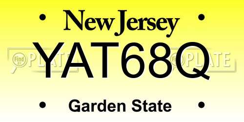 YAT68Q New Jersey License Plate