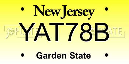 YAT78B New Jersey License Plate