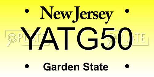 YATG50 New Jersey License Plate