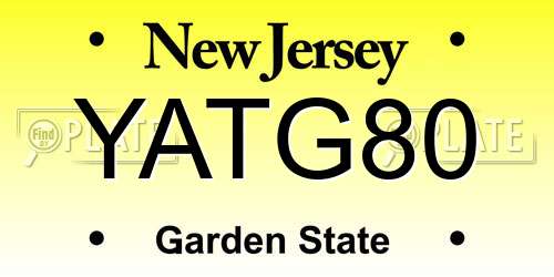 YATG80 New Jersey License Plate