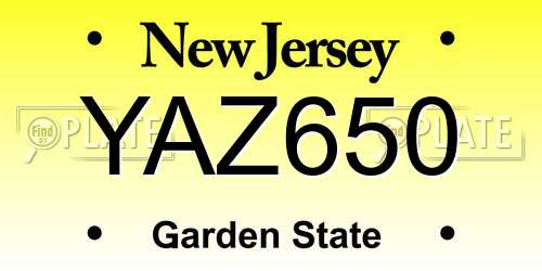 YAZ650 New Jersey License Plate