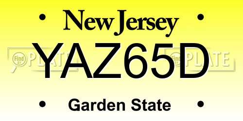 YAZ65D New Jersey License Plate