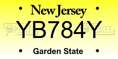 YB784Y New Jersey License Plate