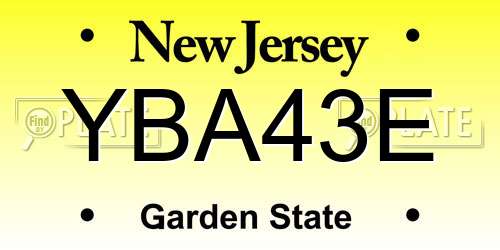 YBA43E New Jersey License Plate