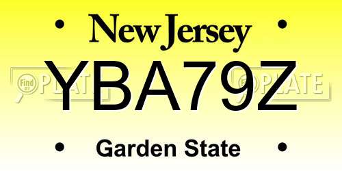 YBA79Z New Jersey License Plate