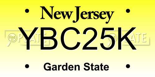 YBC25K New Jersey License Plate