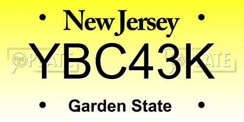 YBC43K New Jersey License Plate