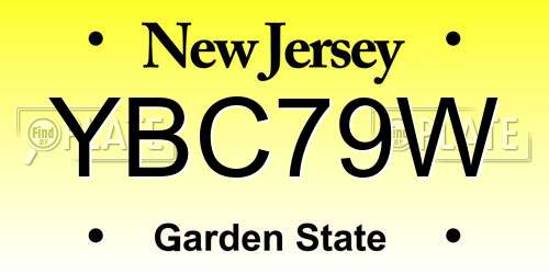 YBC79W New Jersey License Plate