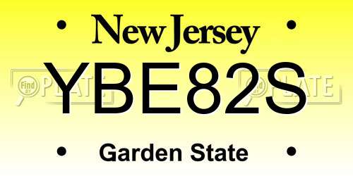 YBE82S New Jersey License Plate