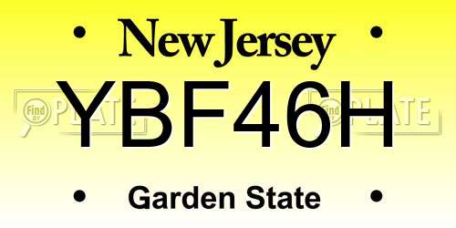 YBF46H New Jersey License Plate