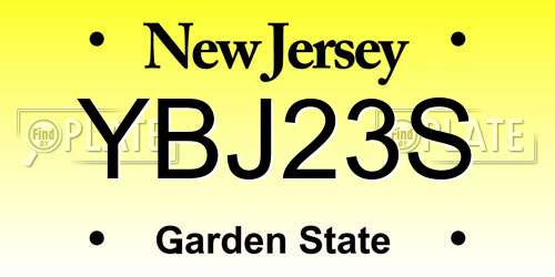 YBJ23S New Jersey License Plate