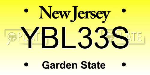 YBL33S New Jersey License Plate