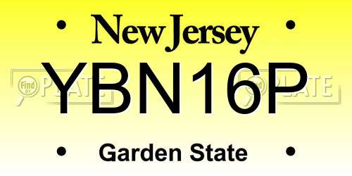 YBN16P New Jersey License Plate