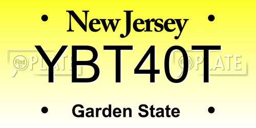 YBT40T New Jersey License Plate