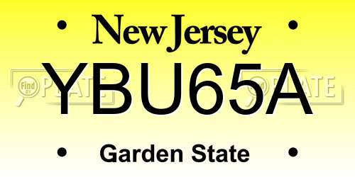 YBU65A New Jersey License Plate
