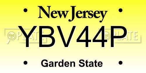 YBV44P New Jersey License Plate
