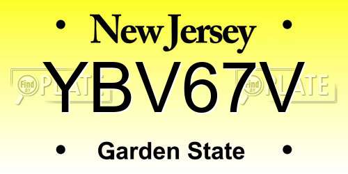 YBV67V New Jersey License Plate