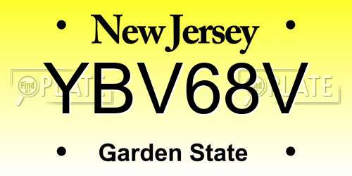 YBV68V New Jersey License Plate