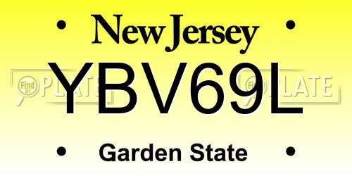 YBV69L New Jersey License Plate