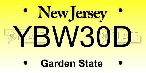 YBW30D New Jersey License Plate