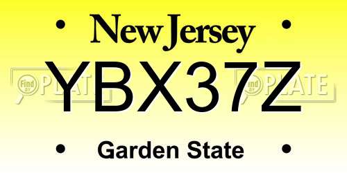 YBX37Z New Jersey License Plate