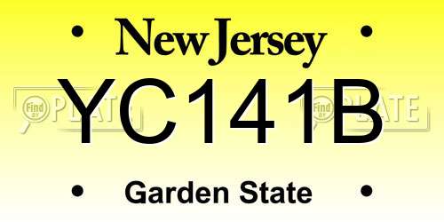 YC141B New Jersey License Plate