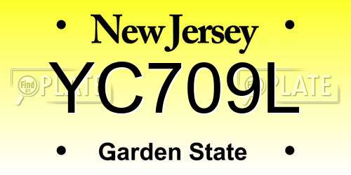 YC709L New Jersey License Plate