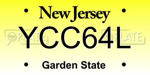 YCC64L New Jersey License Plate