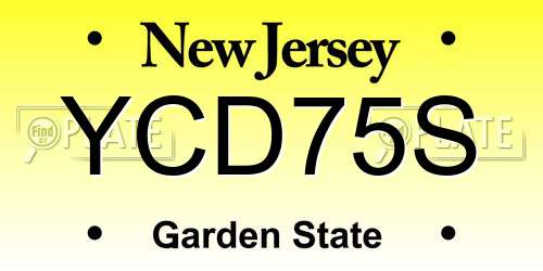 YCD75S New Jersey License Plate