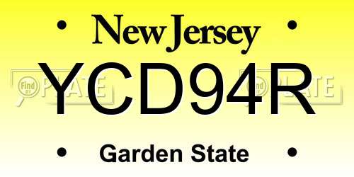 YCD94R New Jersey License Plate