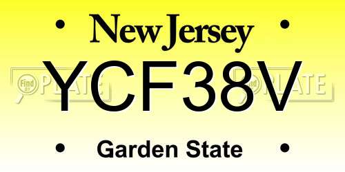 YCF38V New Jersey License Plate