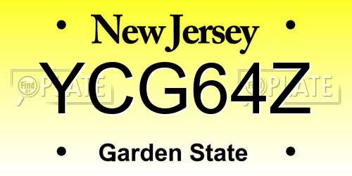 YCG64Z New Jersey License Plate