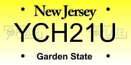 YCH21U New Jersey License Plate