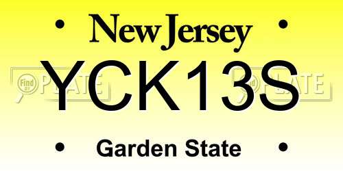 YCK13S New Jersey License Plate