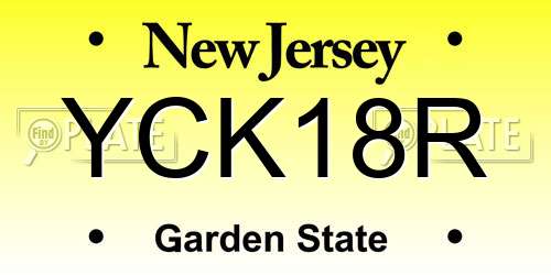 YCK18R New Jersey License Plate