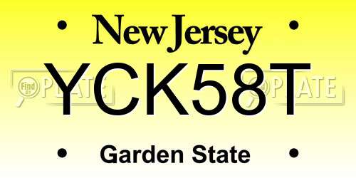 YCK58T New Jersey License Plate