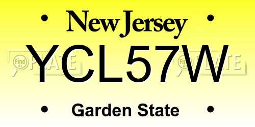 YCL57W New Jersey License Plate