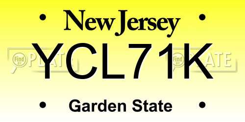 YCL71K New Jersey License Plate