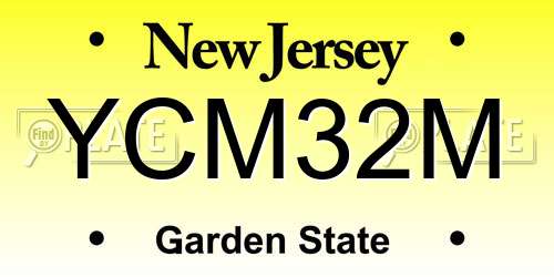 YCM32M New Jersey License Plate
