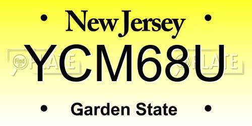 YCM68U New Jersey License Plate