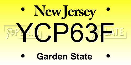 YCP63F New Jersey License Plate