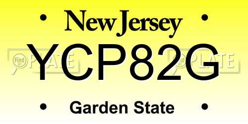 YCP82G New Jersey License Plate