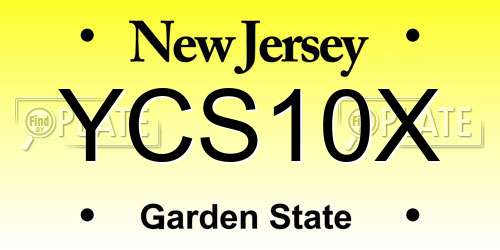 YCS10X New Jersey License Plate