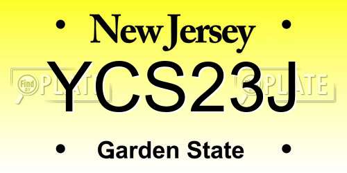 YCS23J New Jersey License Plate