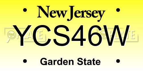 YCS46W New Jersey License Plate