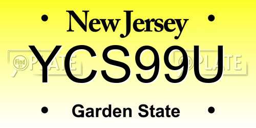YCS99U New Jersey License Plate